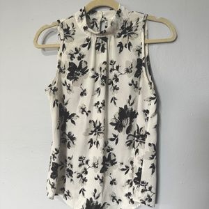 Black & White Floral Tank Top XS